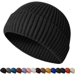 Elegant Black Fisherman Beanie - Stretchable & Cozy for All Outdoor Activities